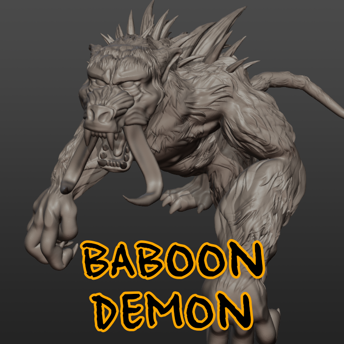 Baboon Demon - TTRPG Miniature