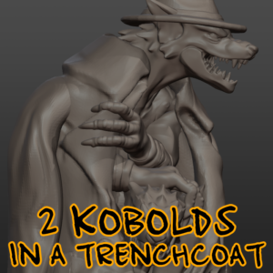 Two Kobolds in a Trenchcoat - TTRPG Miniature